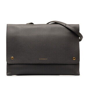 Burberry logo shoulder wallet black leather bag